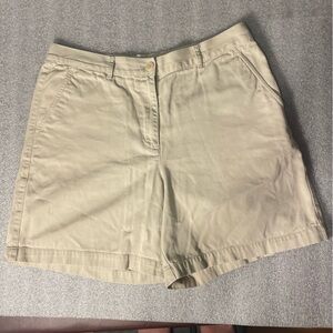 Lauren Ralph Lauren Women’s Khaki Chino Shorts – Size 12 – 100% Cotton classic